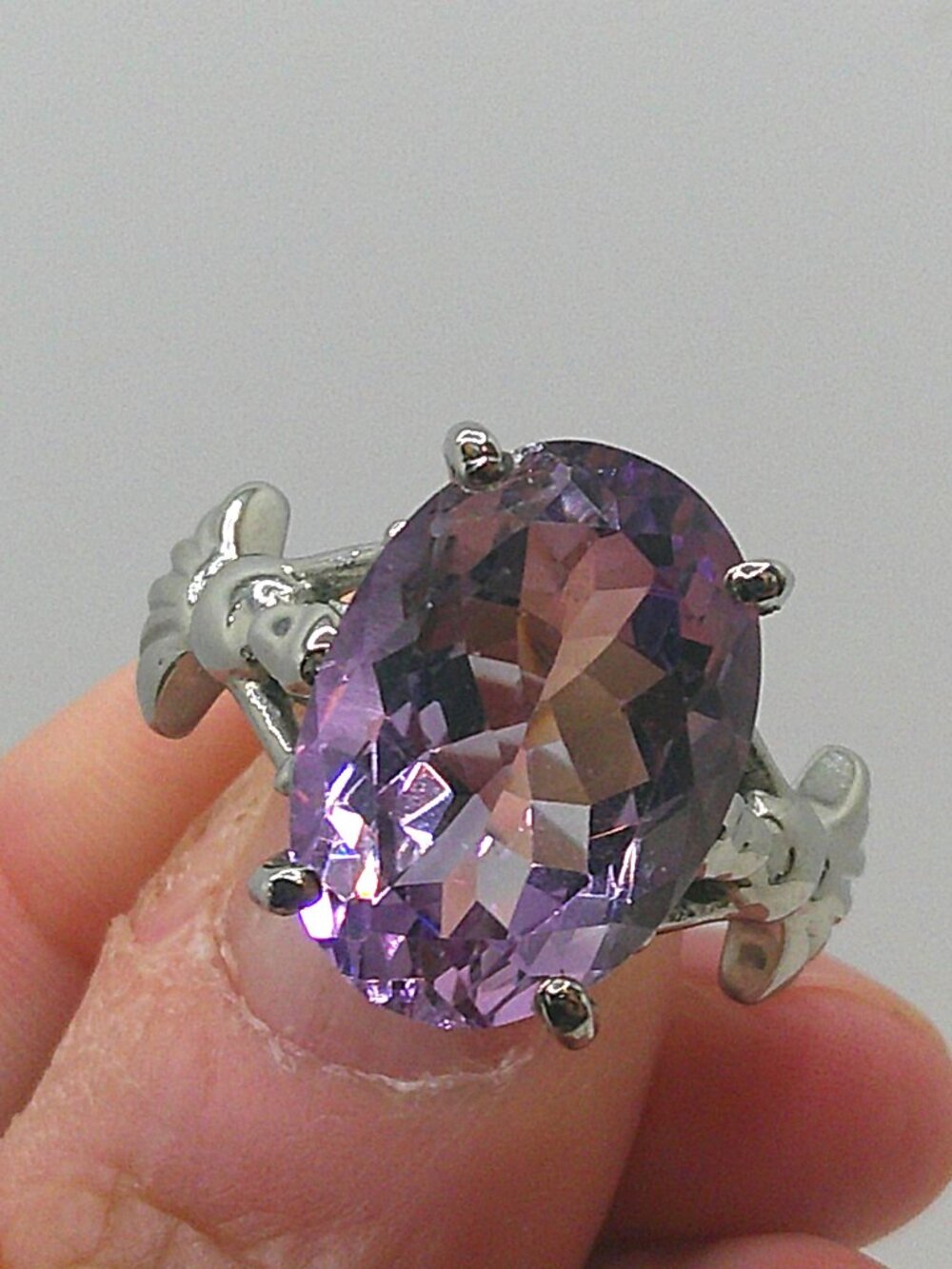 Rose DeFrance Amethyst Ring in Stainless